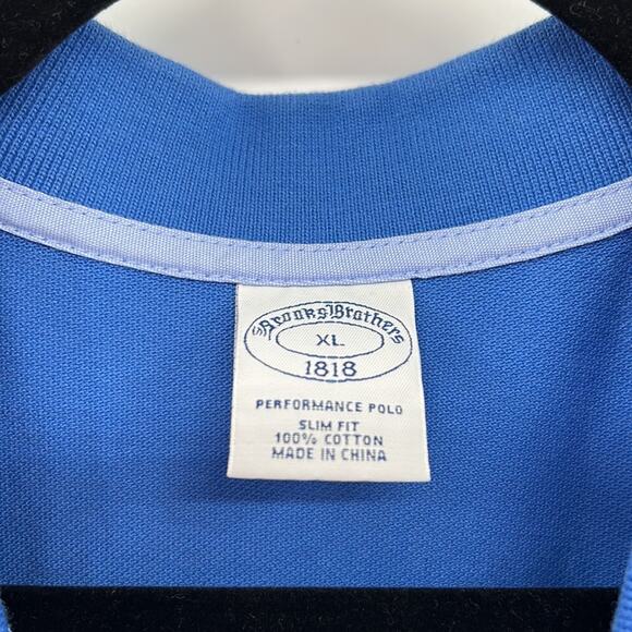 Brooks Brothers Slim Fit Performance Polo - Blue/Red - XL - Picture 4 of 5
